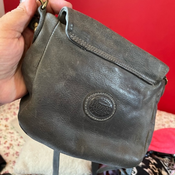 Dark grey vintage Roots bag 9” wide 7” tall - Picture 6 of 10